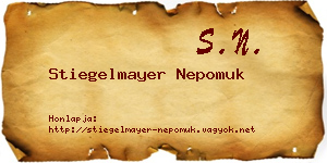 Stiegelmayer Nepomuk névjegykártya
